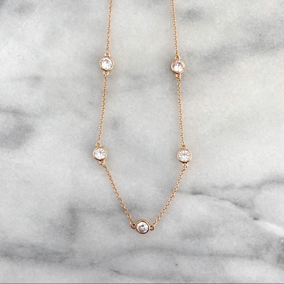 Jewelry - Rosegold Crystal Dot Necklace